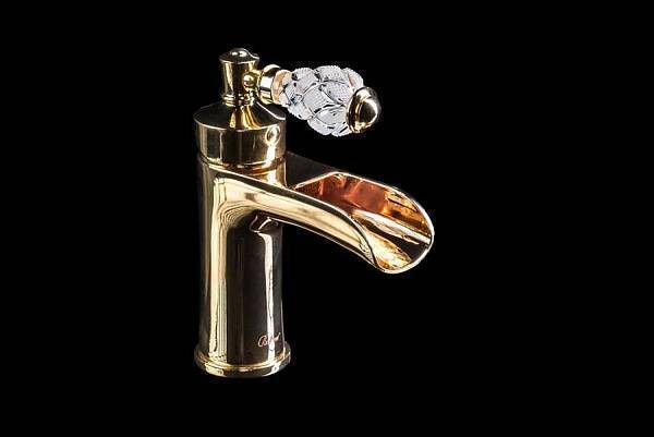 Смеситель для раковины Boheme Vogue Crystal золото глянцевое 211-CRST