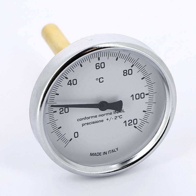 Термометр биметаллический Emmeti погружной 80 мм 0-120 °C гильза 100 мм 00611812