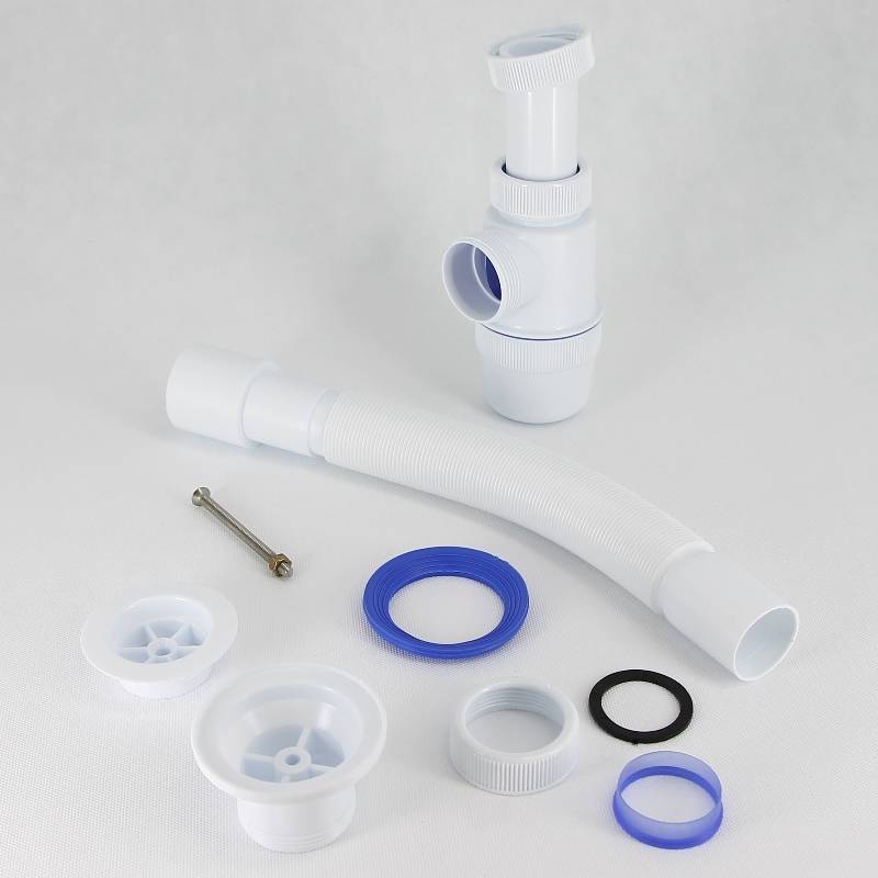 Сифон для мойки Wirquin Элит 1 1/2 х 40 мм с пластиковой решеткой и гофрой 40/50 мм 30987060