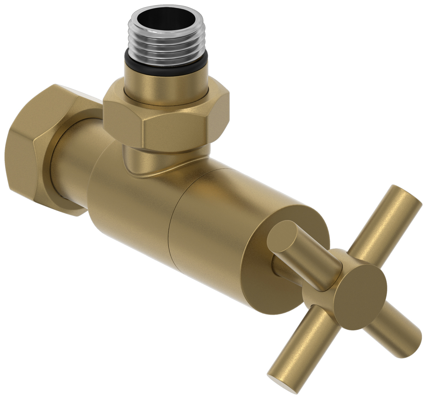 Вентиль регулирующий угловой Сунержа Крест G 1/2 x G 3/4 золотой шёлк матовый 32-1408-1234