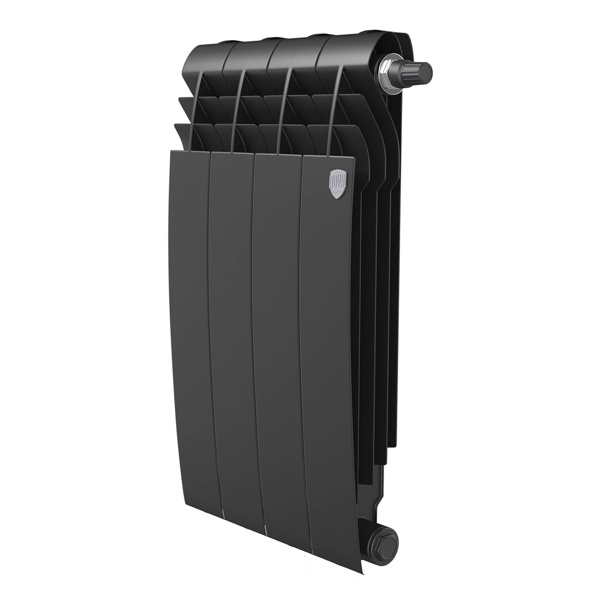 Радиатор биметаллический Royal Thermo BiLiner 500 VDR Noir Sable 4 секции нижнее подключение 1309738