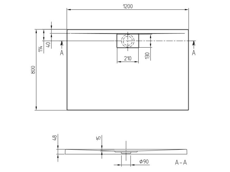 Душевой поддон Villeroy & Boch Architectura Metalrim 1200x800x48 мм с антислипом Vilbogrip альпийский белый UDA1280ARA248GV01