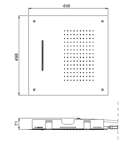 Верхний душ Almar Shower Heads built-in 498x498 мм 2 режима Gun Metal Brushed PVD E044109GM316