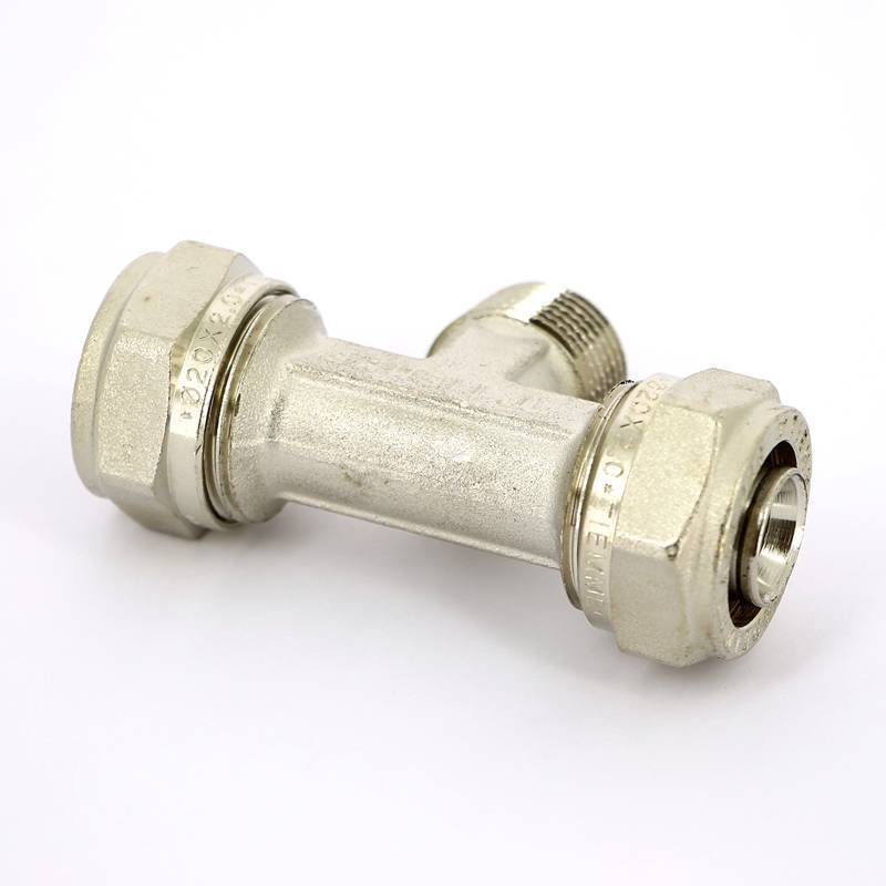 Тройник обжимной Tiemme никелированный 20x3/4x20 наружная резьба 1600076