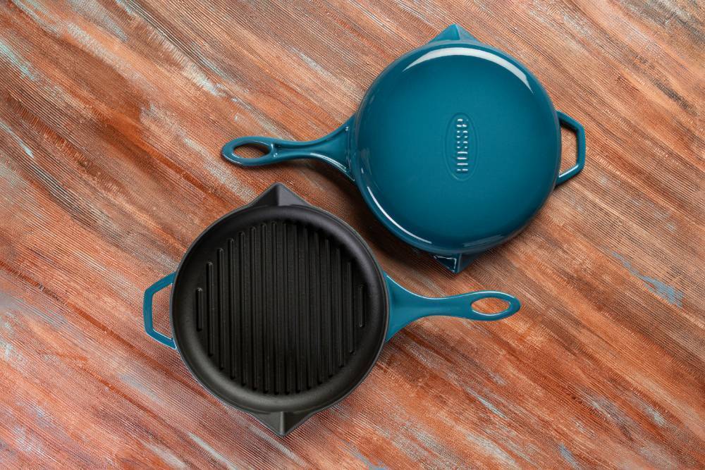 Сковорода-гриль чугунная Hosseven HS Y GTV 28 BLUE 28 см А758028