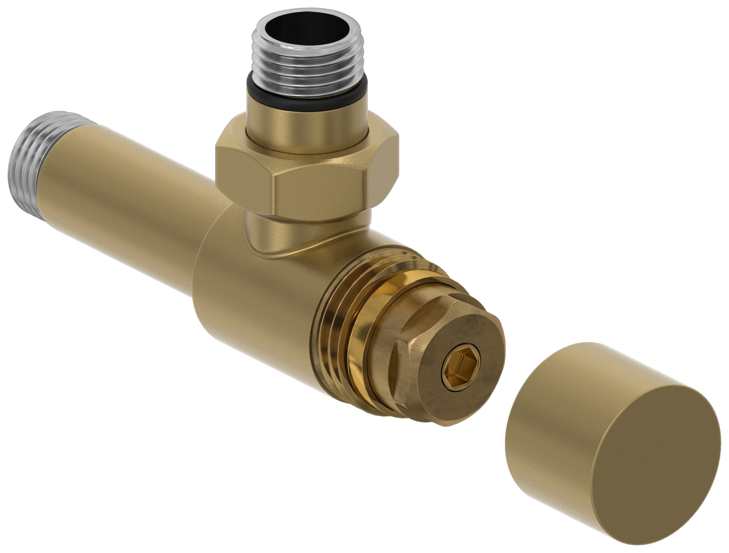 Вентиль регулировки температуры угловой Сунержа G 1/2 HP - G 1/2 HP золотой шёлк матовый 32-1404-1212