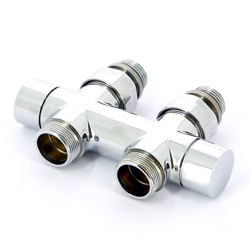 Узел ручной прямой Carlo Poletti с запорным клапаном без байпаса хром V48500BSB