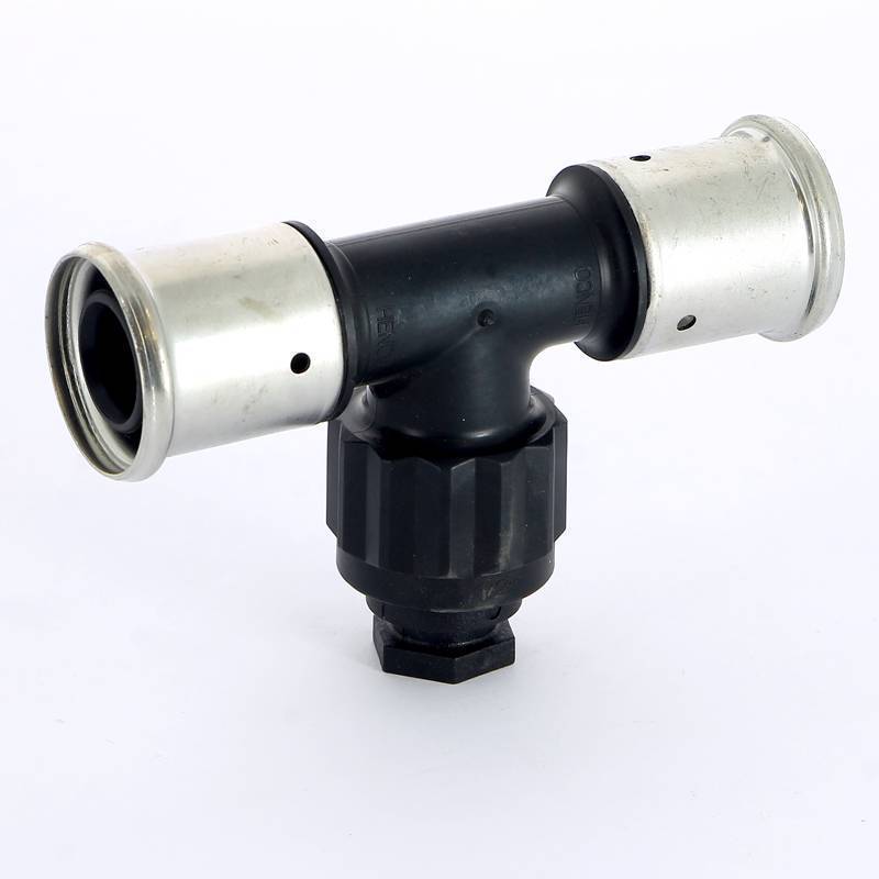 Тройник пресс с внутренней резьбой Henco PVDF 20х3/4х20 мм 13PK-200520