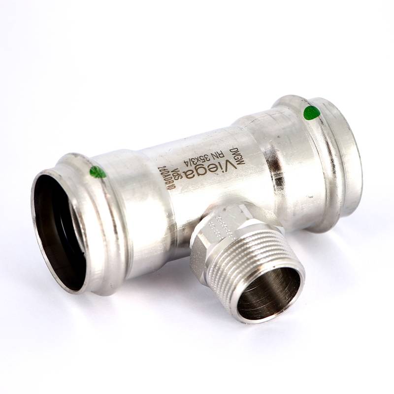 Тройник пресс-НР нержавеющая сталь Viega Sanpress Inox 35х3/4х35 мм 446000