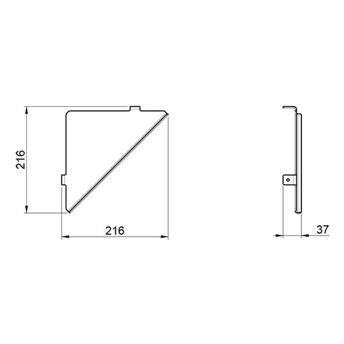 Полка угловая Almar Showers Accessories 216x216 мм цвет черный матовый E300002.MB