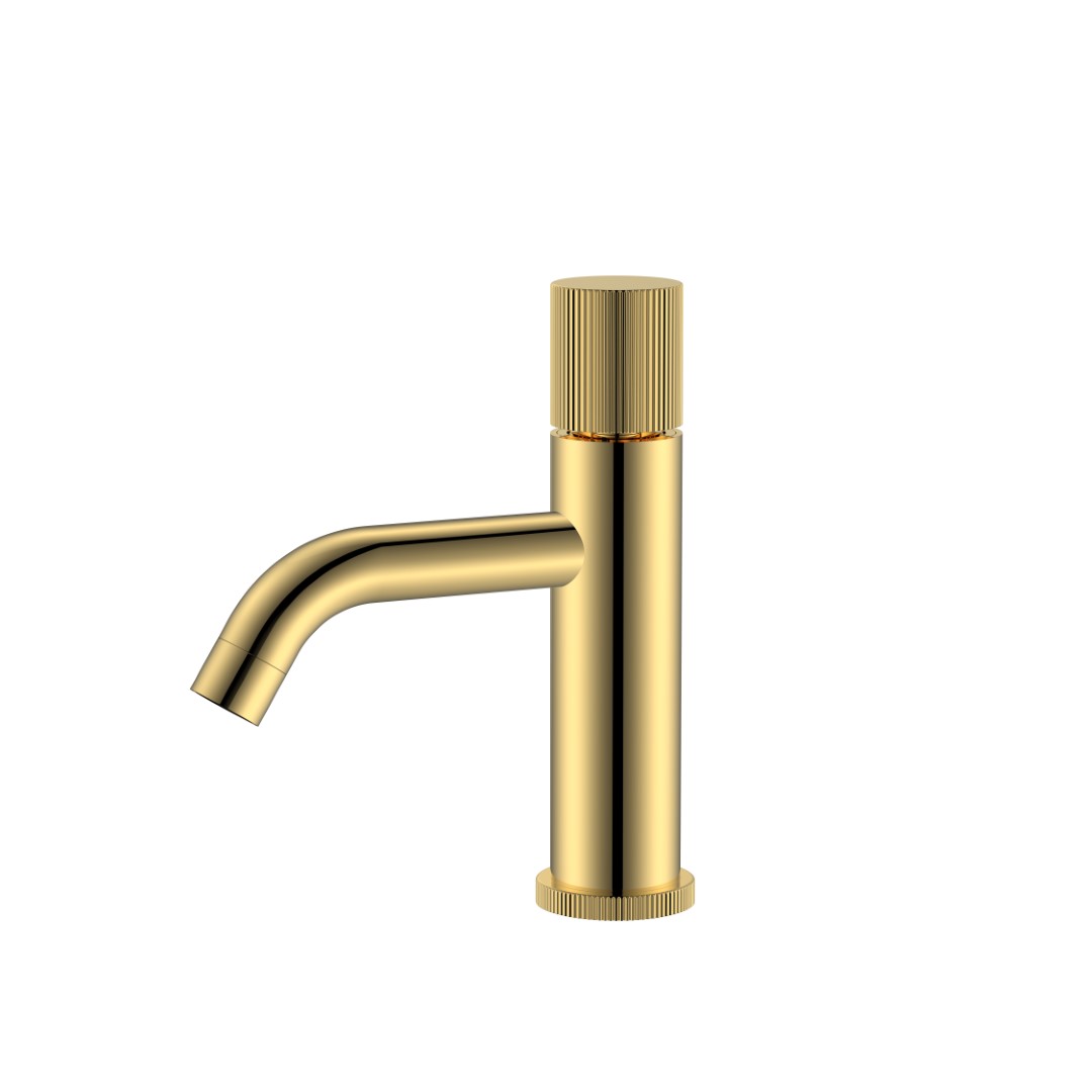 Смеситель для раковины Boheme Stick Linea на 1 отверстие длина излива 13.5 см золото 121-GG.3