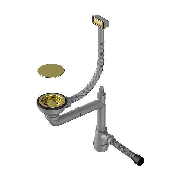 Арматура для одночашевых моек Omoikiri WK-1C-LG с прямоугольным переливом светлое золото 4956473