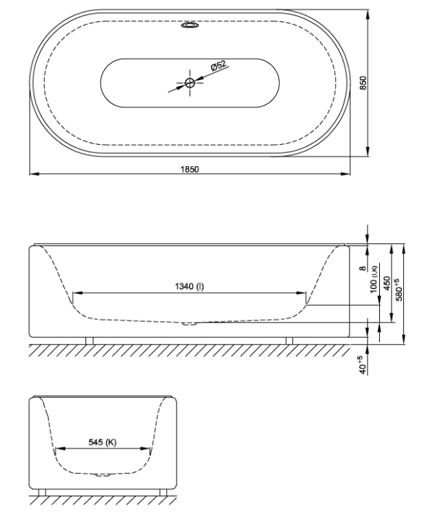 Ванна Bette BetteLux Oval Couture 1800x800x450 мм отдельностоящая черная 3466-056TX