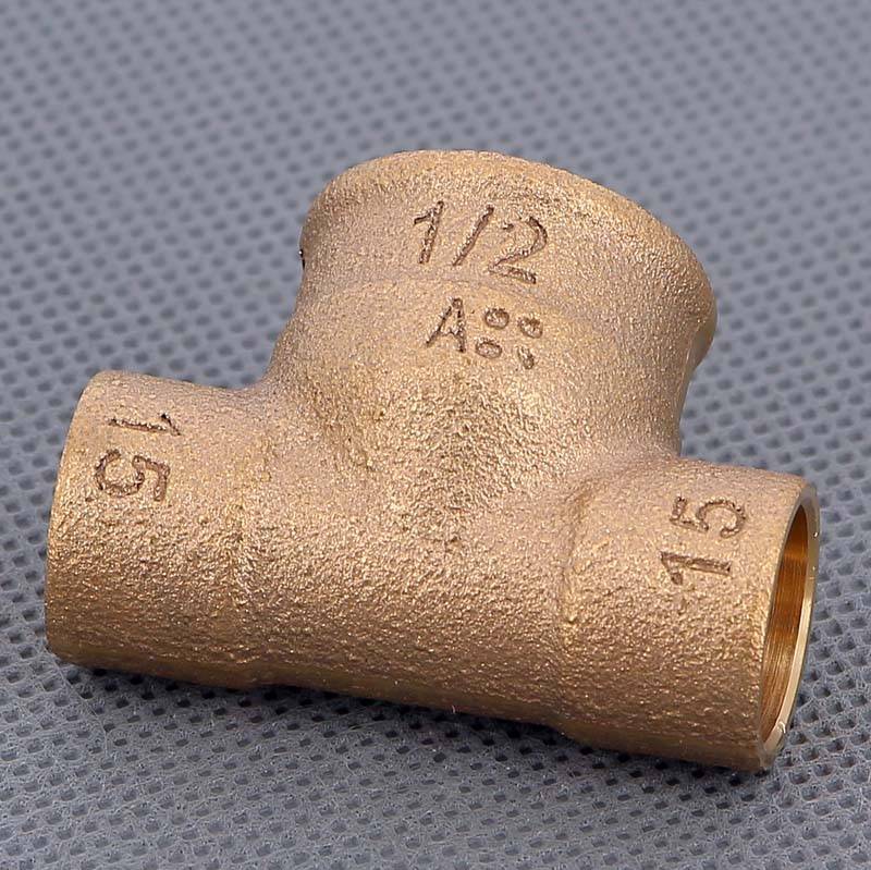 Тройник бронзовый под пайку Viega 15х1/2 ВР 102401