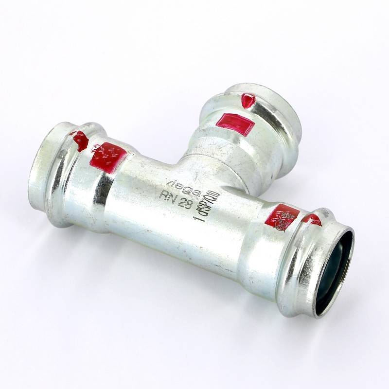 Тройник пресс Viega Prestabo оцинкованная сталь 28 мм 558642