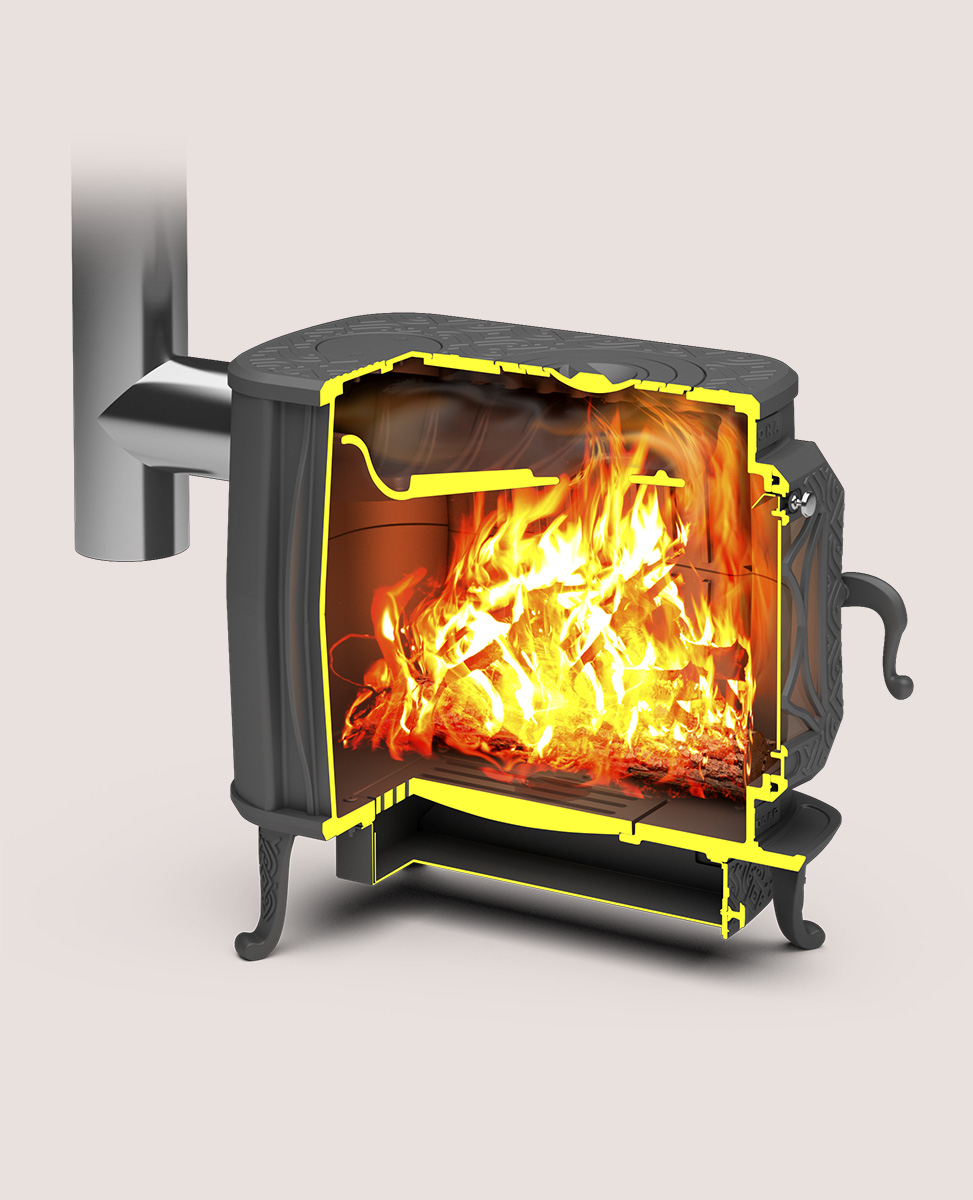 Отопительная печь-камин Теплодар Verona-200 GOLD АПО.25.000.00-01