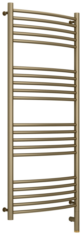 Полотенцесушитель электрический Сунержа Богема 3.0 выгнутая 1200x500 мм МЭМ нижнее справа золотой шёлк 3258031250