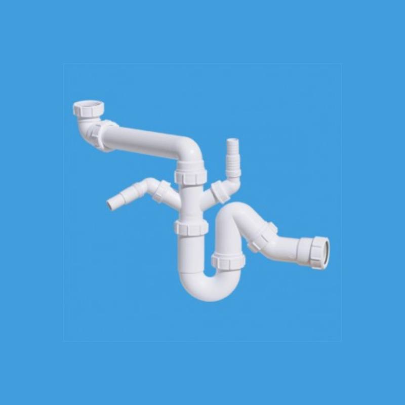 Сифон трубный McAlpine P/S-образный 1 1/2 х 40 мм с двумя адаптерами MRSK7-5571