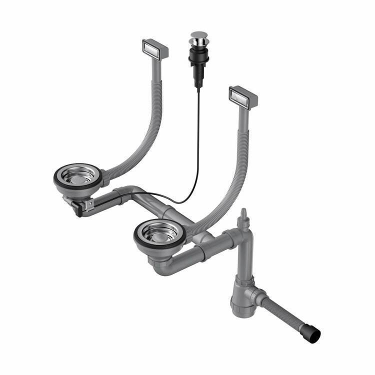 Слив-перелив для двухчашевой мойки OMOIKIRI WK-2-IN-A нержавеющая сталь 4956484