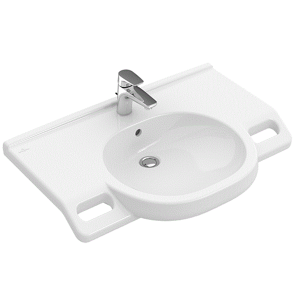 Раковина Villeroy & Boch ONovo Vita 800x550 мм с переливом 1 отверстие для смесителя CeramicPlus цвет альпийский белый 412080R1