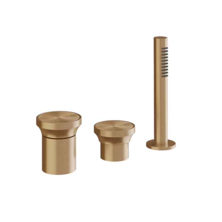 Смеситель для ванны и душа Gessi Origini на 2 потребителя на борт ванны Warm Bronze Brushed PVD 66043726