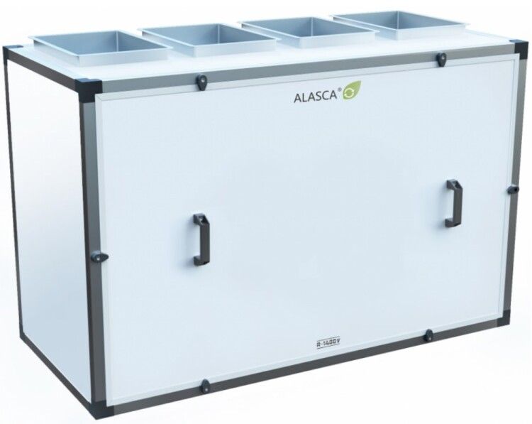 R1400V EC E 1~, Вентиляционная установка Alasca R приточно-вытяжная с энтальпийным пластинчатым рекуператором