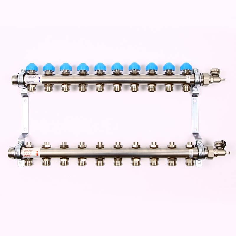 Коллекторная группа Uni-Fitt 1 x 3/4 10 выходов с балансировочными и термостатическими вентилями 456W4310