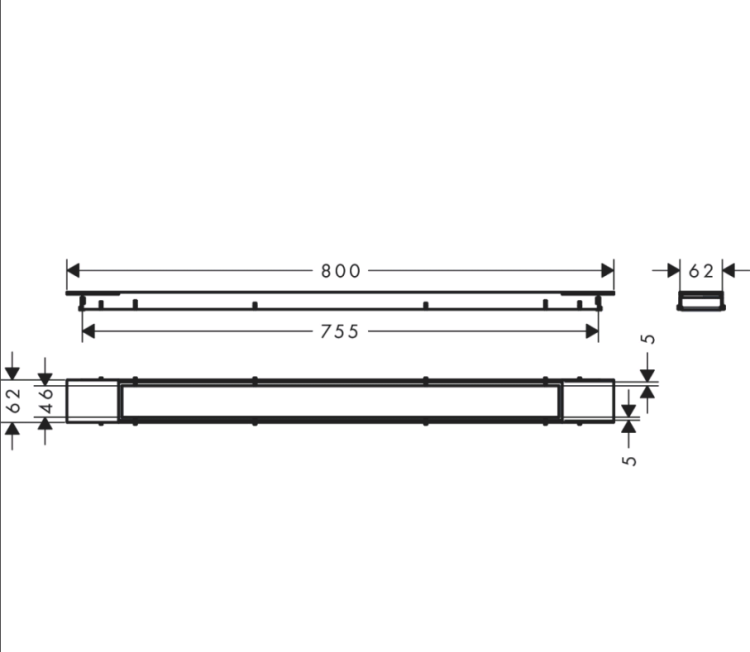 Трап для душа Hansgrohe RainDrain Match Plus 800 мм белый матовый 56215700
