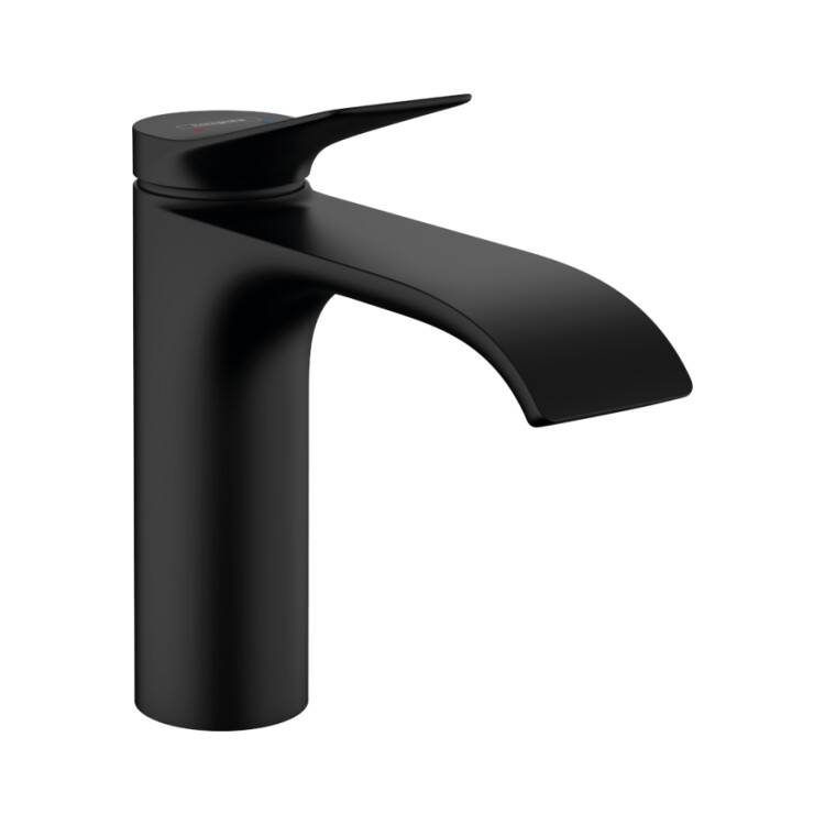Смеситель для раковины hansgrohe Vivenis 110 без донного клапана матовый черный 75022670