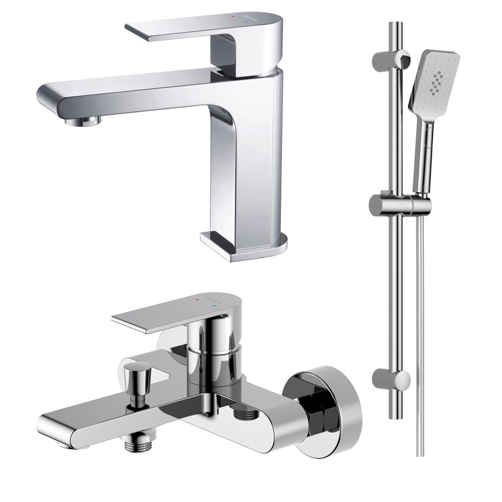 Набор смесителей 3 в 1 Aquanet Лира Set (AQ1410CR+AQ1440CR+AQ2018CR) хром AQ1430CR