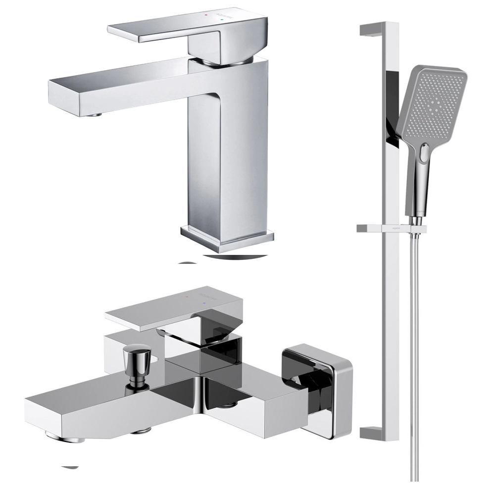 Набор смесителей Aquanet Либра Set 3 в 1 (AQ1610CR+AQ1640CR+AQ2019CR) AQ1630CR