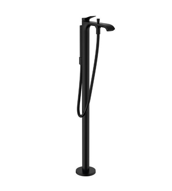 Смеситель для ванны напольный hansgrohe Vivenis матовый черный 75445670/10452180