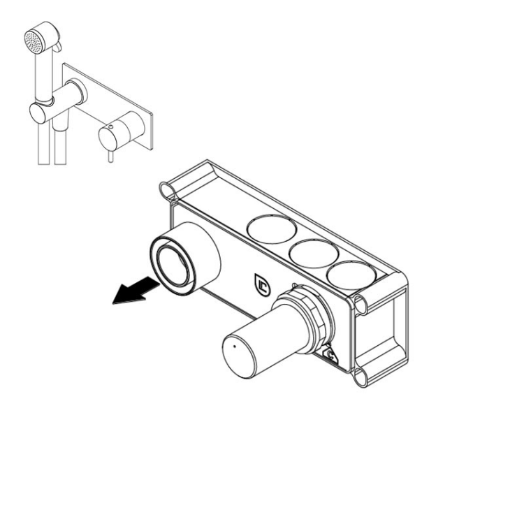 Внутренняя часть однорычажного смесителя для душа Ritmonio PM0000F