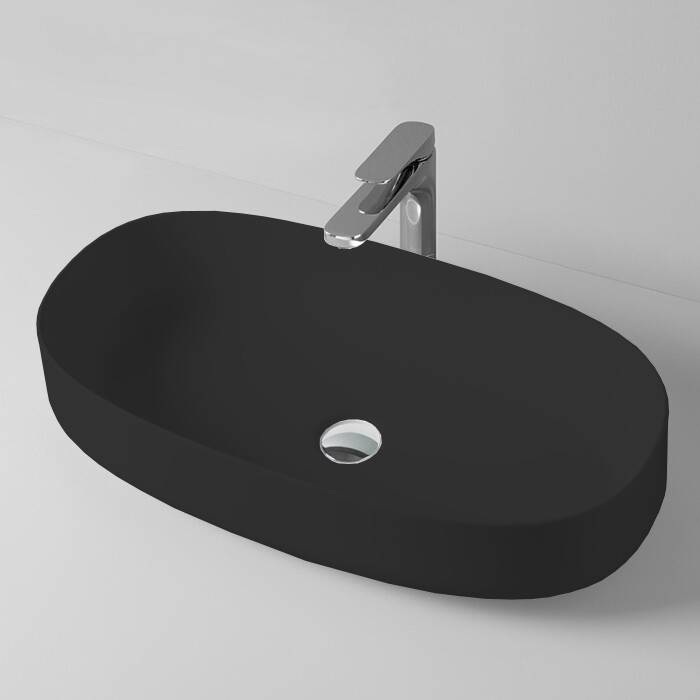 Раковина накладная Artceram Cognac 680x350x150 мм черный матовый COL005 17 00