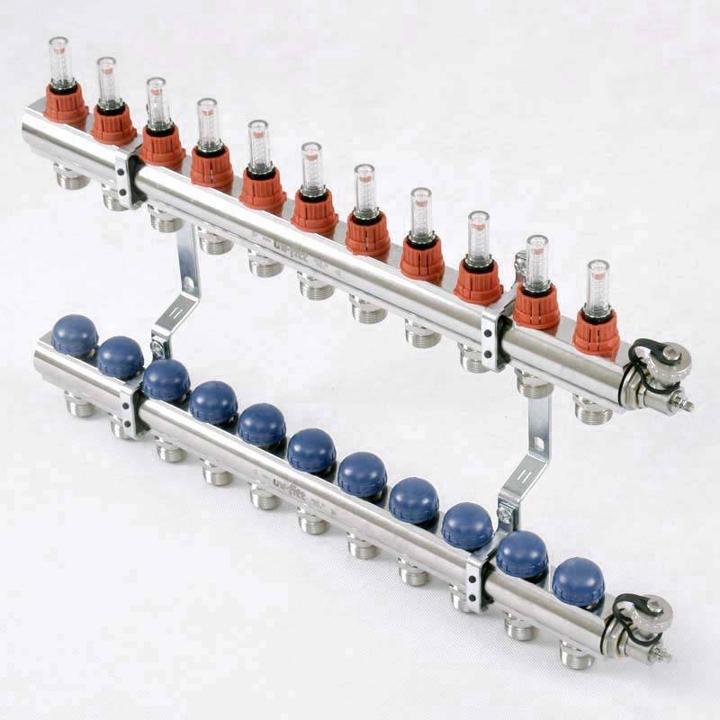 Коллекторная группа Uni-Fitt серия E 1x3/4 EK 11 выходов с расходомерами 440E4311