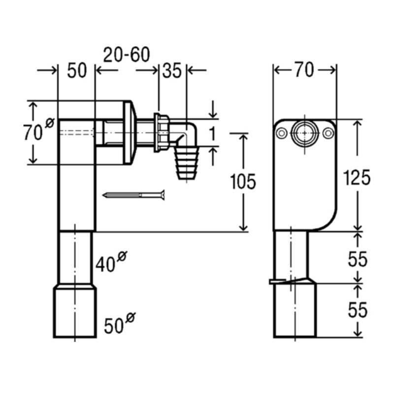 Сифон для стиральной и посудомоечной машины Viega скрытого монтажа 452452