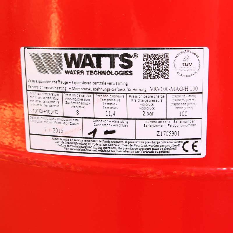 Расширительный бак для отопления Watts MAG-H 100 л 1 10017994