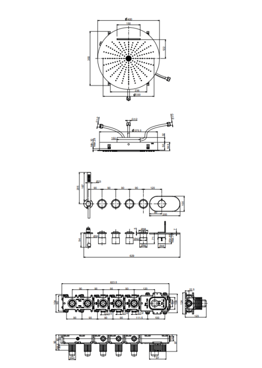 Душевой комплект Fima Carlo Frattini Shower systems термостатический на 4 выхода хром F3188X4R40CR