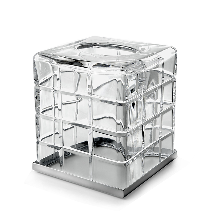 Контейнер для бумажных салфеток настольный 3SC Palace 130х130х150 мм хром PA71ACRSL