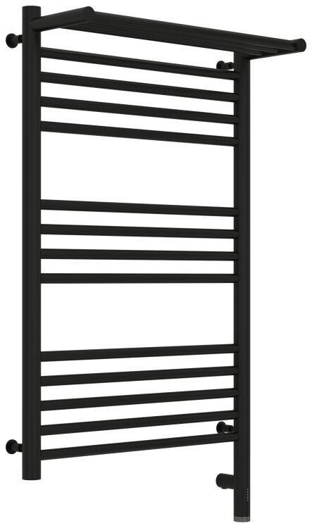 Полотенцесушитель электрический Сунержа Богема 3.0 с полкой 800x500 мм МЭМ справа черный матовый 3158078050