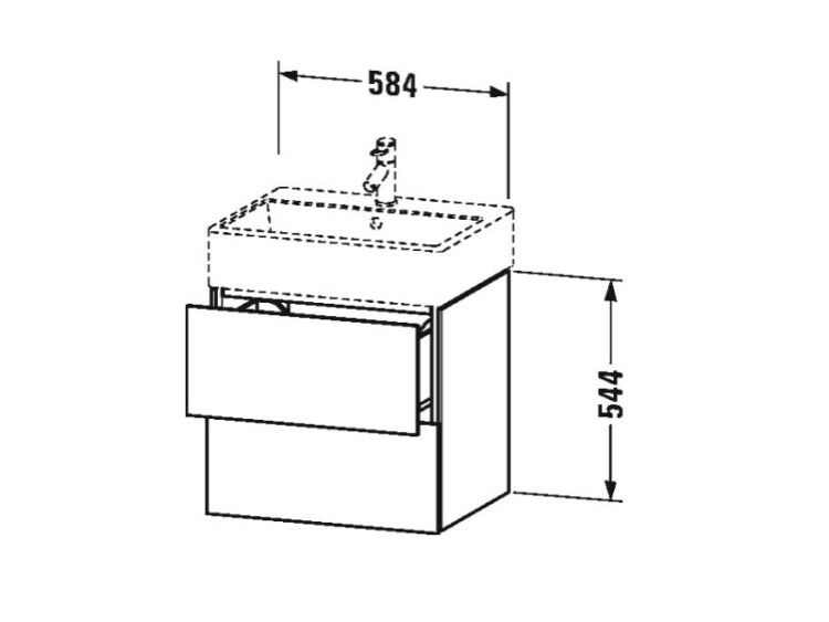 Тумба под раковину Duravit L-Cube 584x459x544 мм подвесная белый глянцевый LC627502222