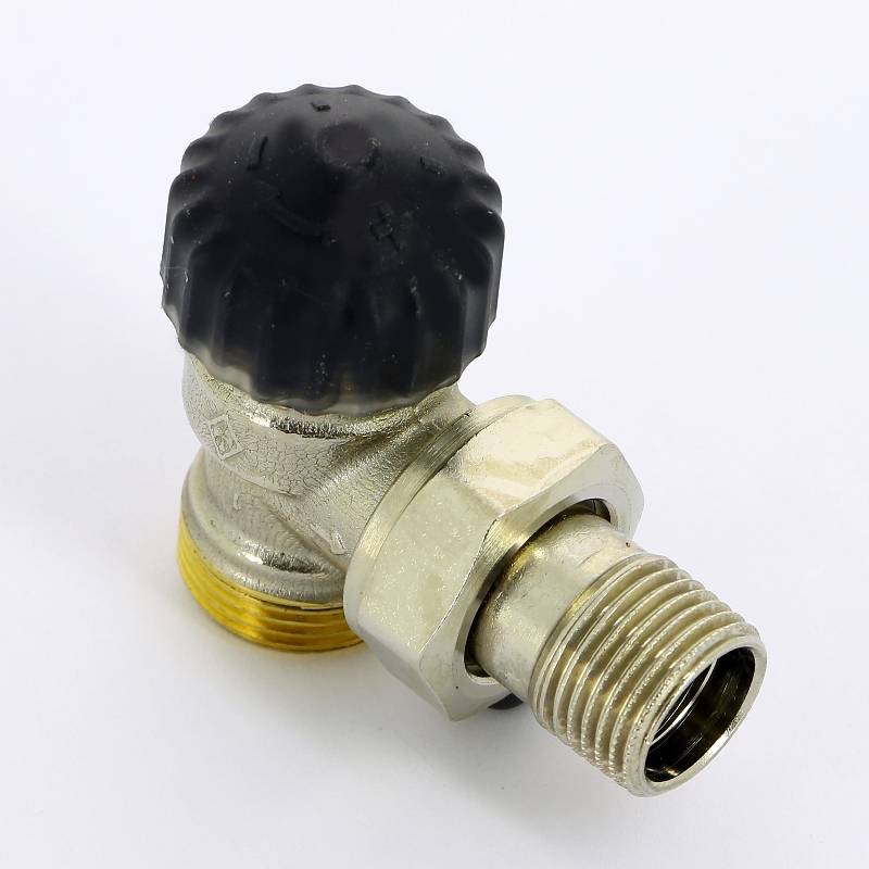 Вентиль термостатический Uni-Fitt угловой HH 1/2 x 3/4 EK никелированный 167N2300