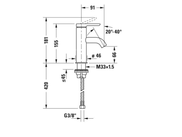 Смеситель для раковины Duravit C.1 хром C11010002010