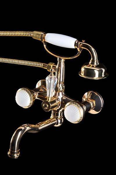 Смеситель для ванны с душем Boheme Satine золото глянцевое 293-ST