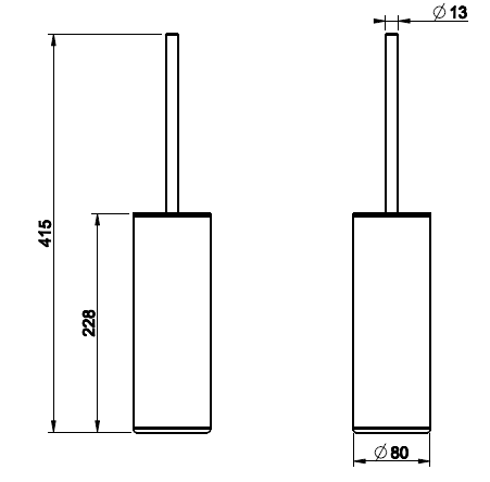 Ёршик напольный Gessi 316 80x80x415 мм Copper Brushed PVD 54745708