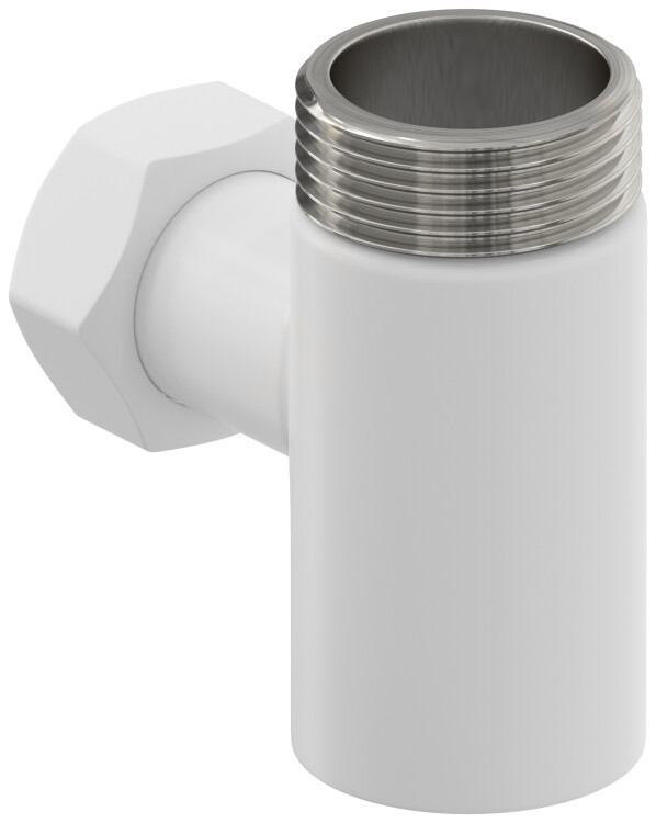 Уголок Сунержа со спускным клапаном 1 НР x 3/4 НГ белый матовый 3015110134