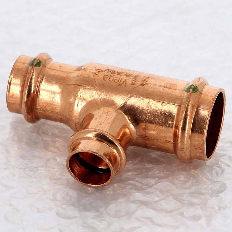 Тройник пресс медный Viega Profipress 35x18x22 мм 324858