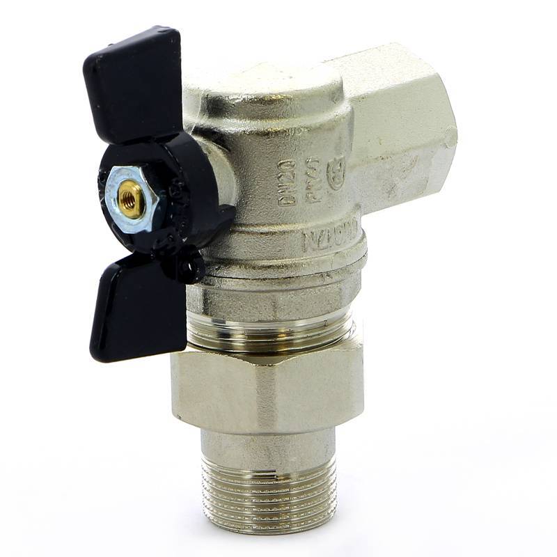 Кран шаровой Bugatti Oregon 3/4 НВ угловой со сгоном бабочка 05940005