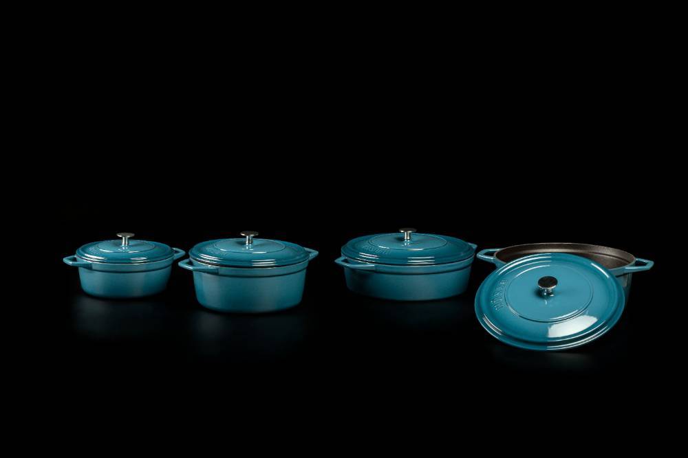 Кастрюля глубокая Hascevher Yeni Derin 28 см синяя A908028