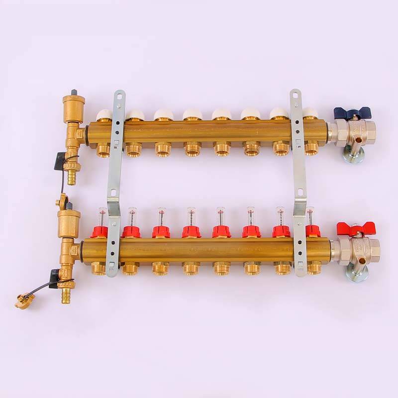 Коллекторная группа с термостатическими вентилями и расходомерами Tiemme 1x3/4 EK 8 выходов 3870003
